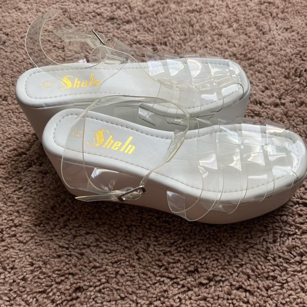 SHEIN White Wedge Shoes with Modern Design